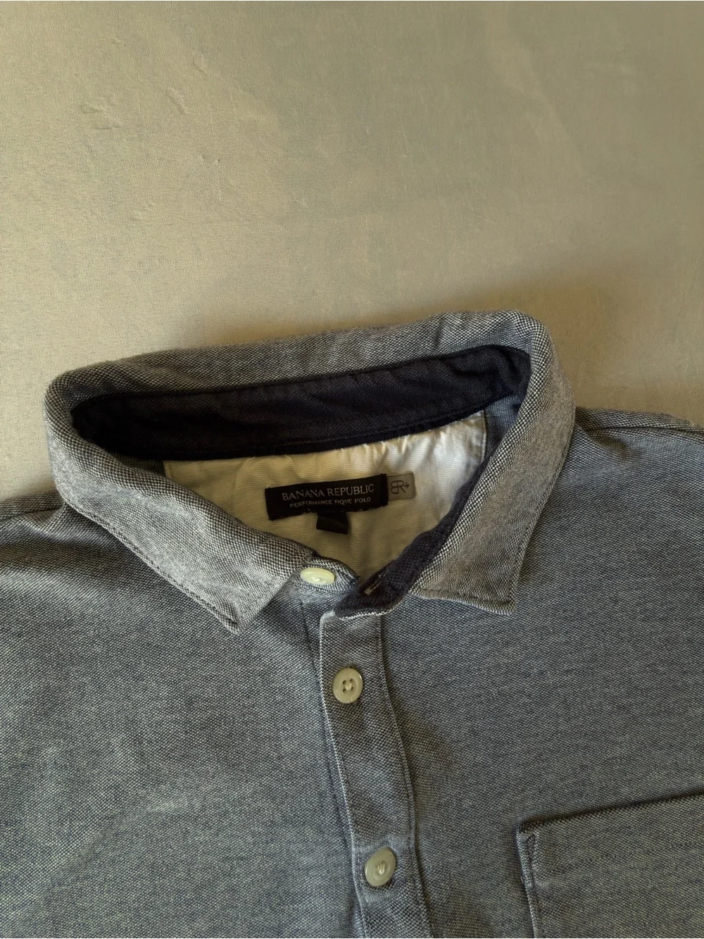 Banana Republic Gray Short-Sleeve Polo with Chest Pocket